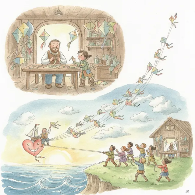 The Kind Kite Maker story for kids illustration