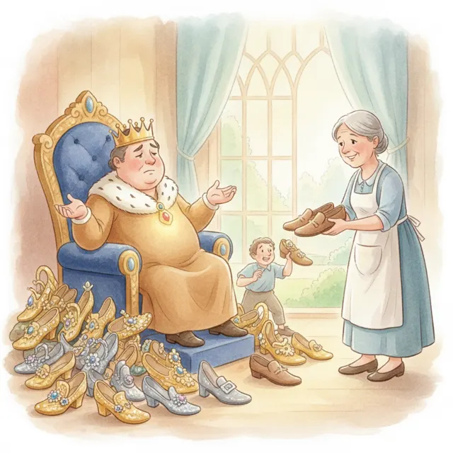 The King's New Shoes story for kids illustration