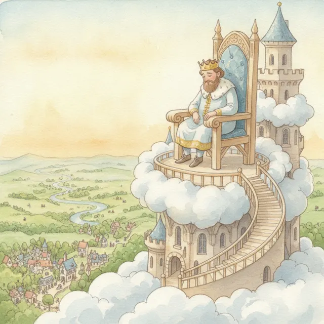 The King Who Shared His Crown story for kids illustration