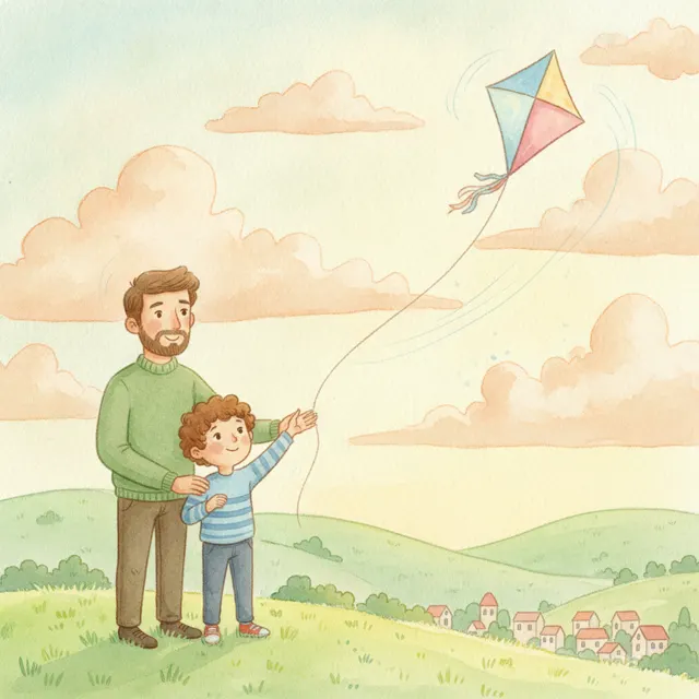 The Kite and the Breeze story for kids illustration