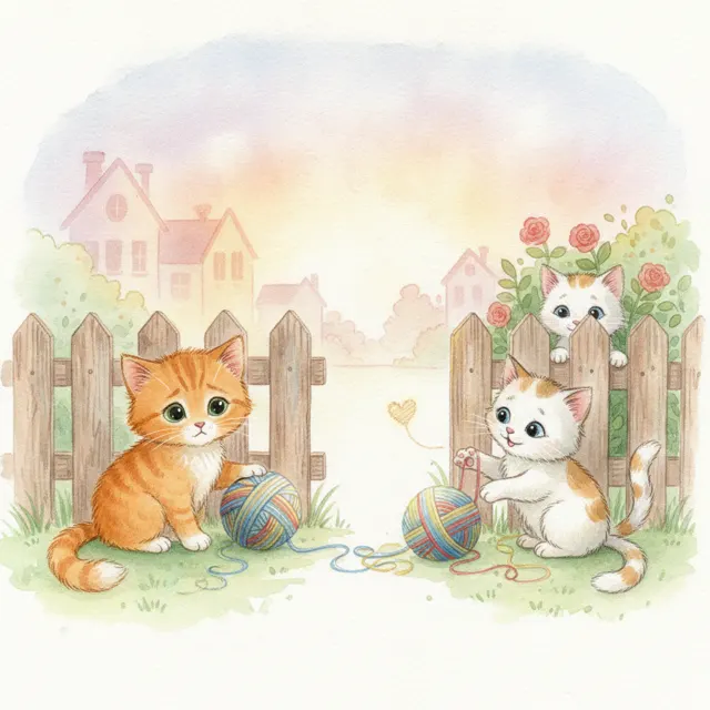 The Kitten Who Found a Friend story for kids illustration