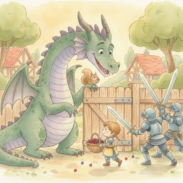 The Knight Who Fed the Dragon story for kids illustration