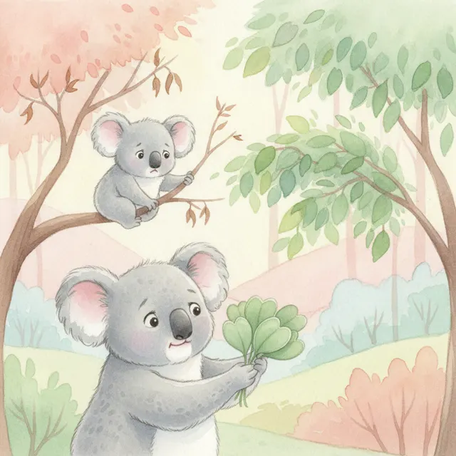 The Koala Who Tried New Leaves story for kids illustration