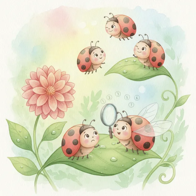 The Ladybug's Seven Spots story for kids illustration
