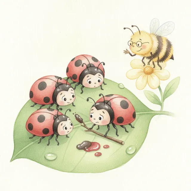 The Ladybug Who Counted Her Spots story for kids illustration