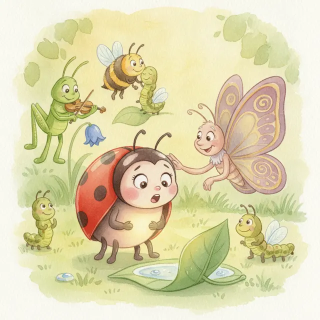 The Ladybug Who Lost Her Spots story for kids illustration