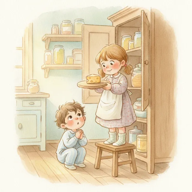 The Last Piece of Cheese story for kids illustration