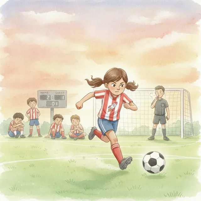 The Last-Second Goal story for kids illustration