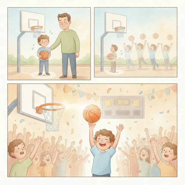 The Last Shot story for kids illustration