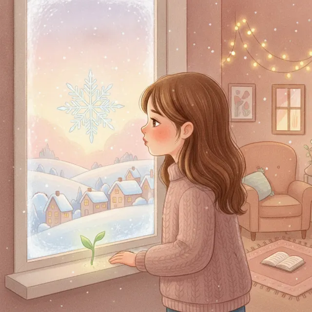 The Last Snowflake of the Year story for kids illustration