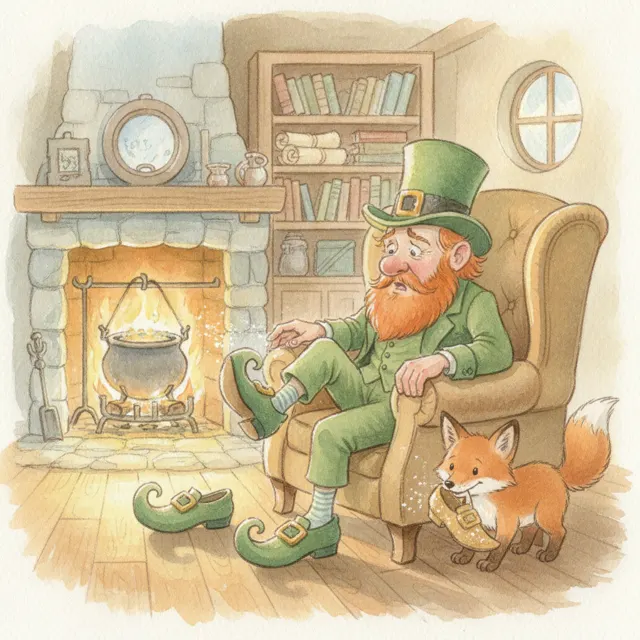 The Leprechaun's Lost Shoe story for kids illustration