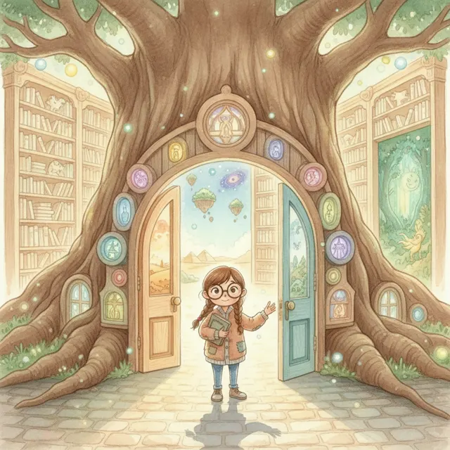The Library at the End of the Street story for kids illustration