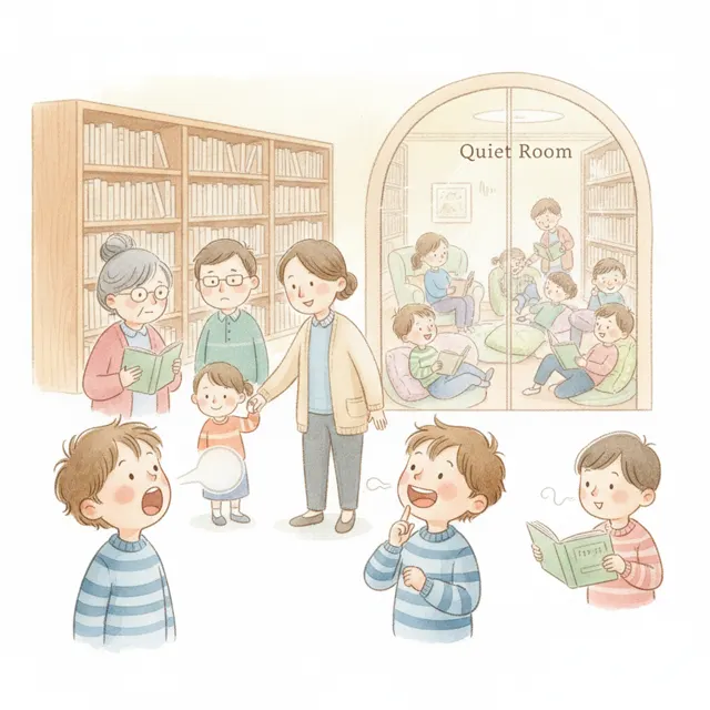 The Library Whisper story for kids illustration