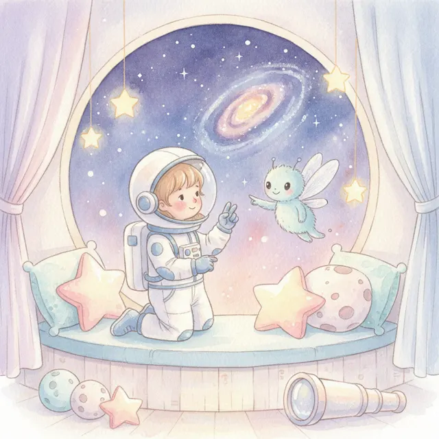 The Little Astronaut Who Counted Stars story for kids illustration