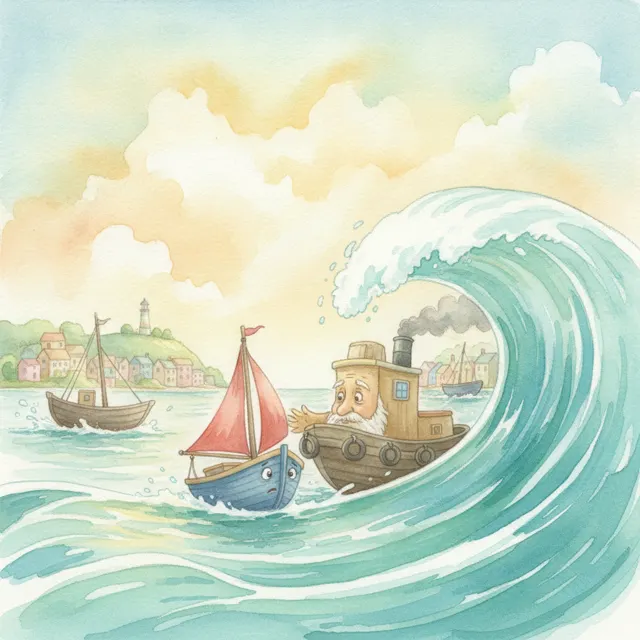 The Little Boat That Rode the Big Wave story for kids illustration