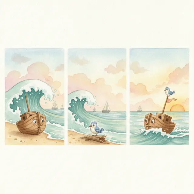 The Little Boat That Waited story for kids illustration