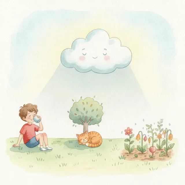 The Little Cloud's Shade story for kids illustration