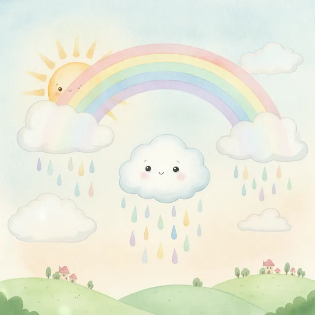 The Little Cloud Who Made a Rainbow story for kids illustration
