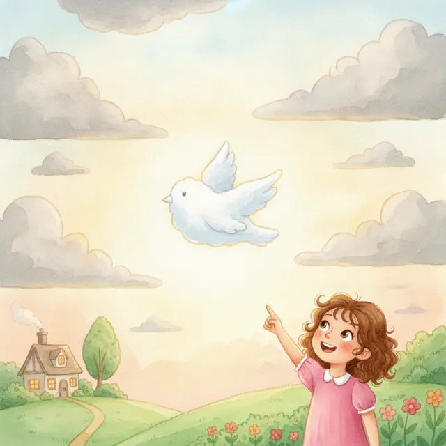 The Little Cloud Who Made a Shape story for kids illustration