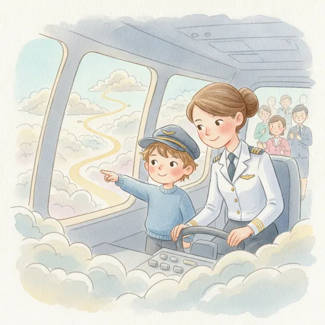 The Little Co-Pilot story for kids illustration