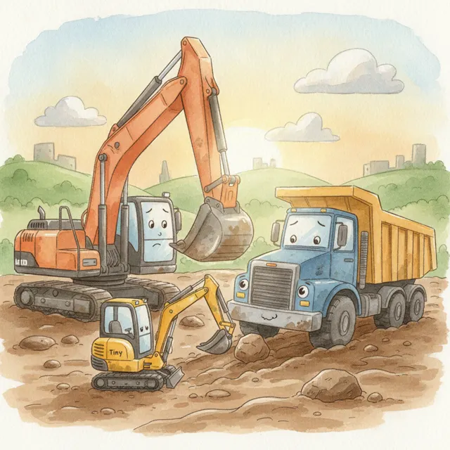 The Little Digger's Big Surprise story for kids illustration