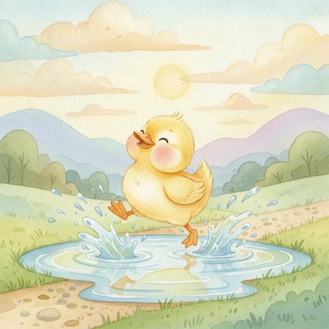 The Little Duck Goes Splash story for kids illustration