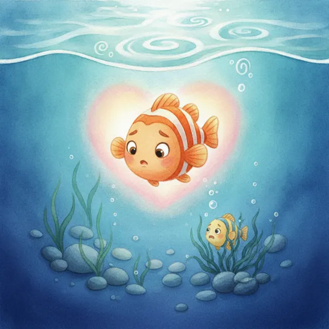 The Little Fish Who Was Afraid to Dive story for kids illustration