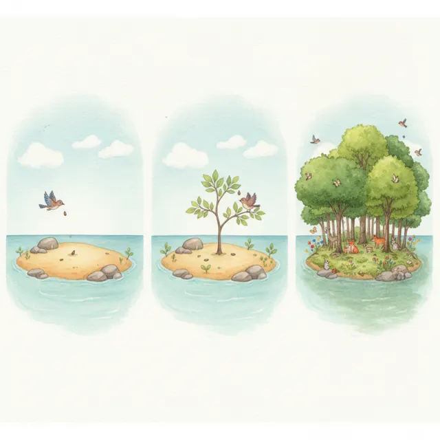 The Little Island Grows a Forest story for kids illustration