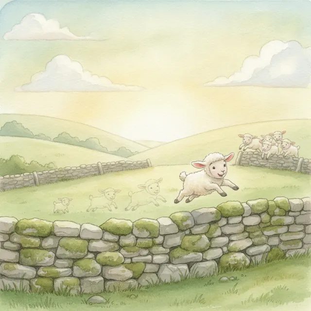 The Little Lamb Who Learned to Jump story for kids illustration