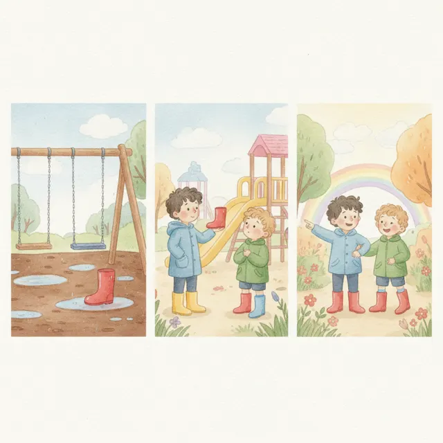 The Little Red Boot story for kids illustration