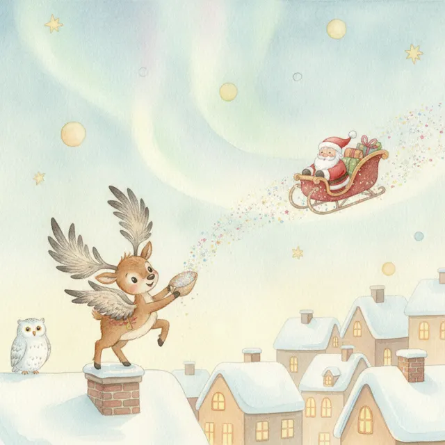 The Little Reindeer Who Couldn't Fly story for kids illustration
