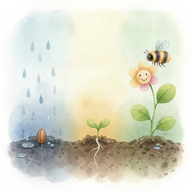 The Little Seed That Grew story for kids illustration