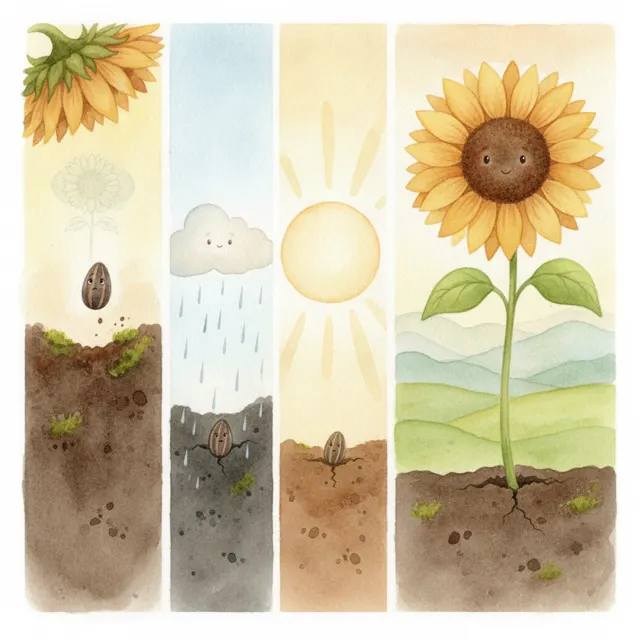 The Little Seed That Waited story for kids illustration