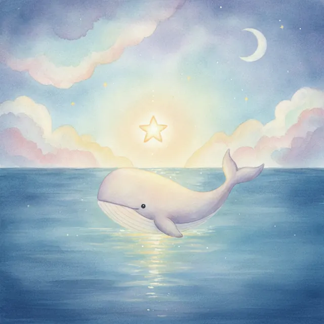 The Little Star and the Whale bedtime story for kids illustration