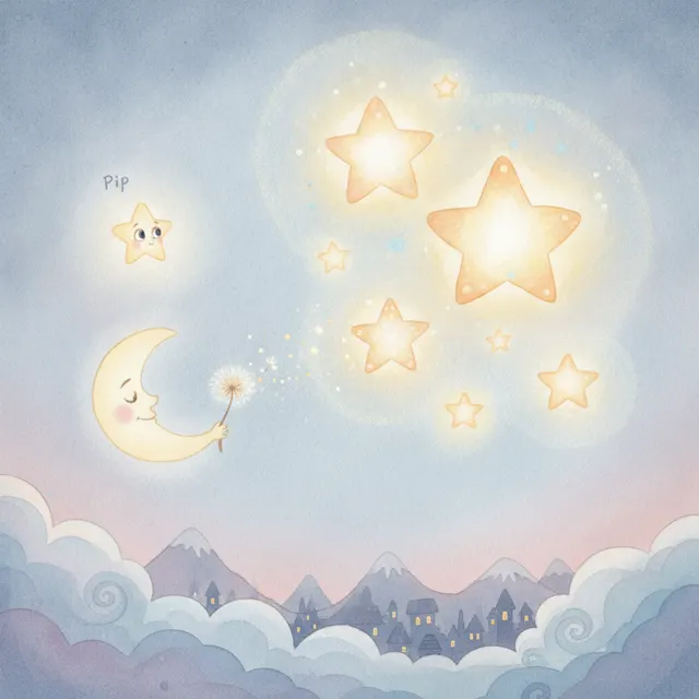 The Little Star Who Learned to Twinkle story for kids illustration