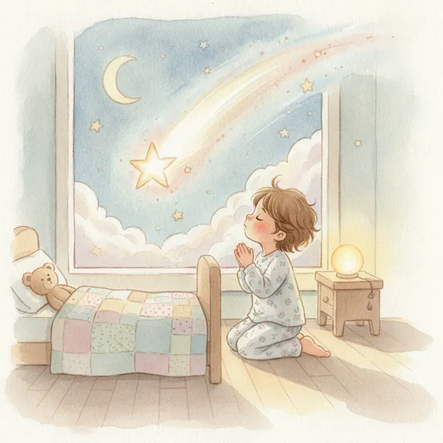The Little Star Wish bedtime story for kids illustration