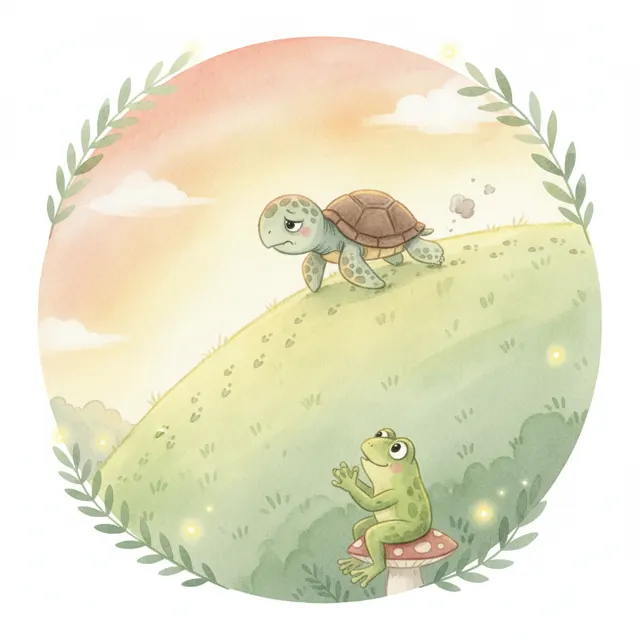 The Little Turtle Who Kept Climbing story for kids illustration