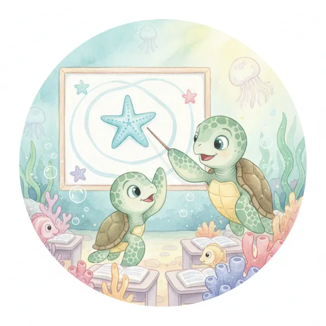 The Little Turtle Who Raised His Hand story for kids illustration