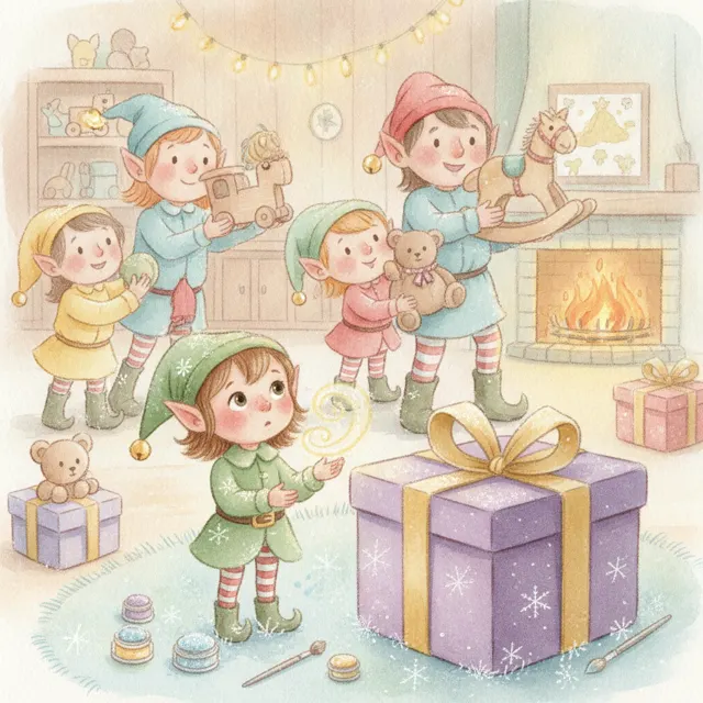 The Littlest Elf's Big Idea story for kids illustration