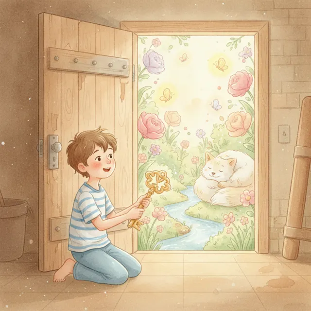 The Locked Door in the Basement story for kids illustration