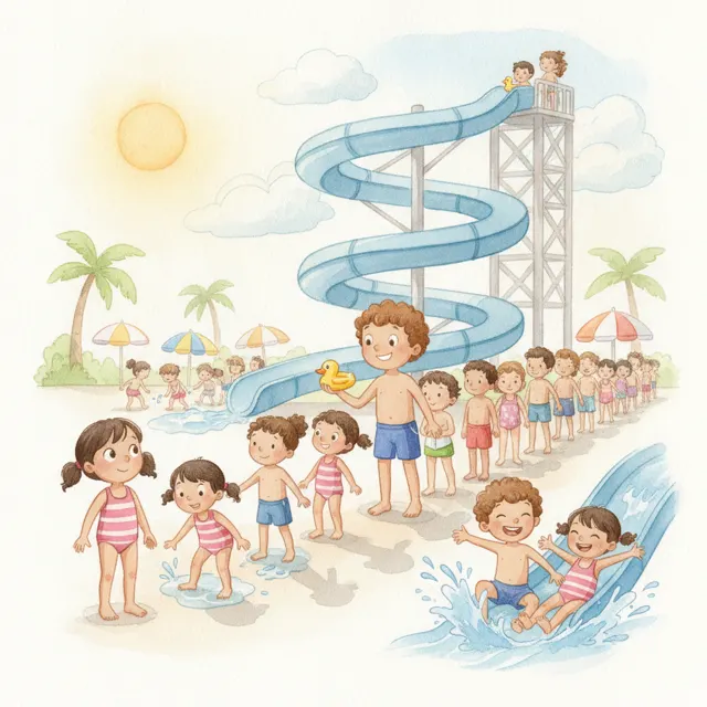 The Long Slide Line story for kids illustration