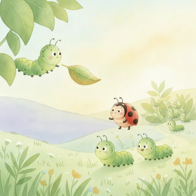 The Lost Caterpillar Finds a Friend story for kids illustration