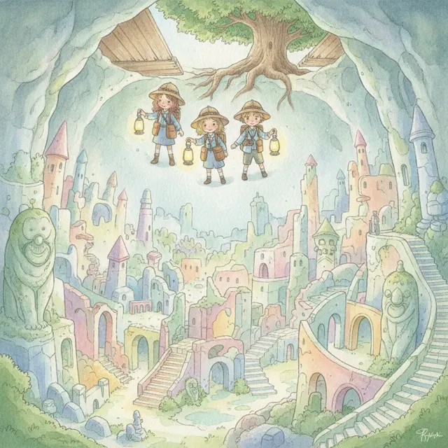 The Lost City of Colorstone story for kids illustration