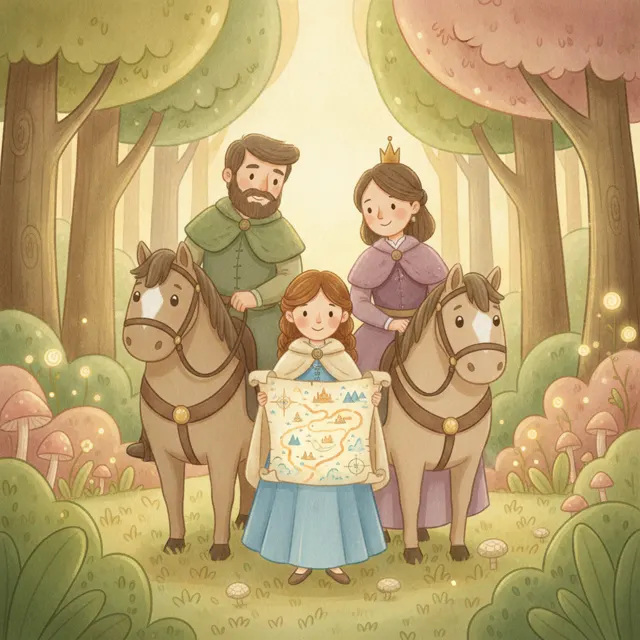 The Lost Princess and the Forest Map story for kids illustration