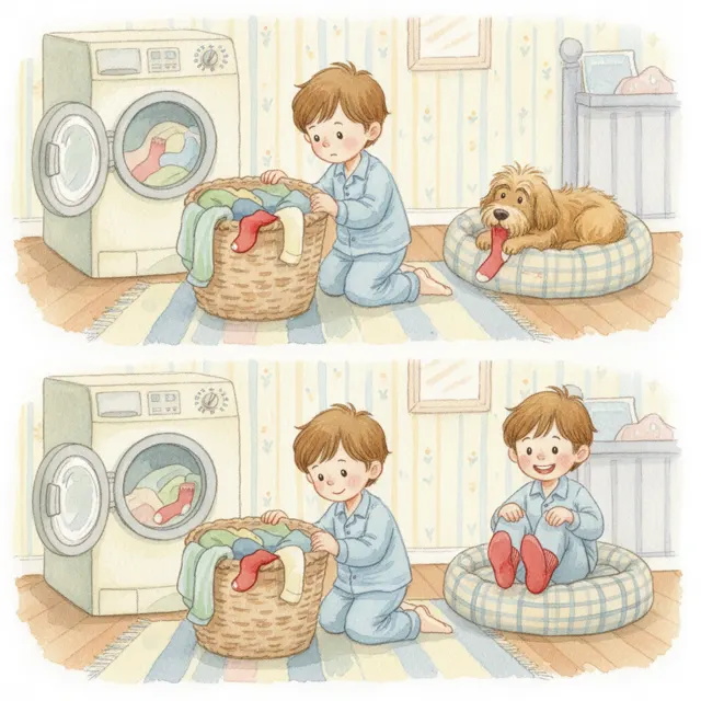 The Lost Red Sock story for kids illustration