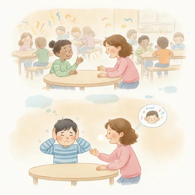 The Loud Lunch and the Quiet Kid story for kids illustration