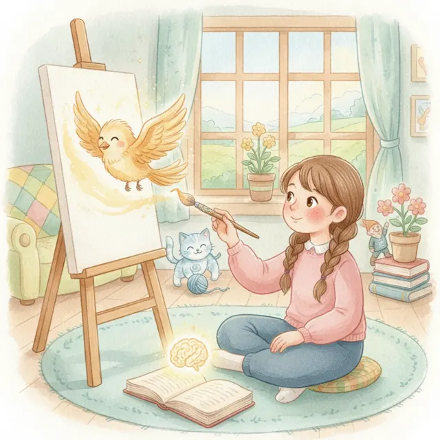 The Magic Paintbrush story for kids illustration