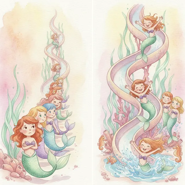 The Mermaid Who Waited for Her Turn story for kids illustration