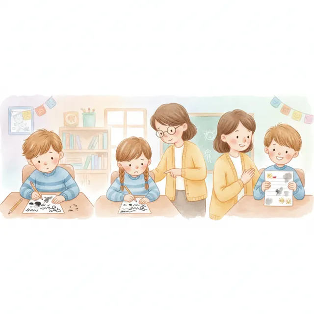 The Messy Spelling Test story for kids illustration