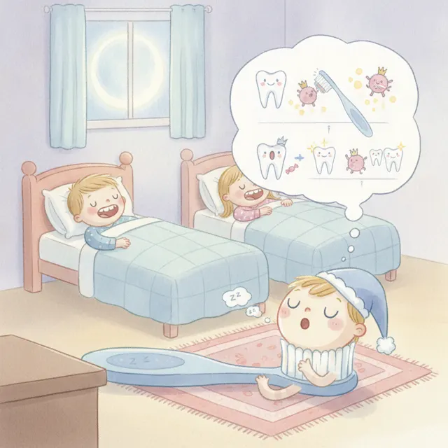 The Midnight Toothbrush story for kids illustration